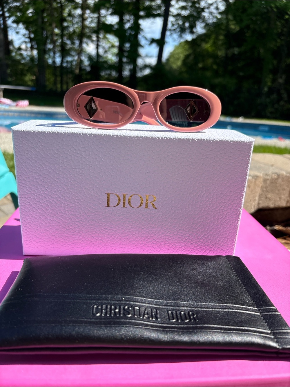 Dior x Cactus Jack Pink Oval Tinted Sunglasses